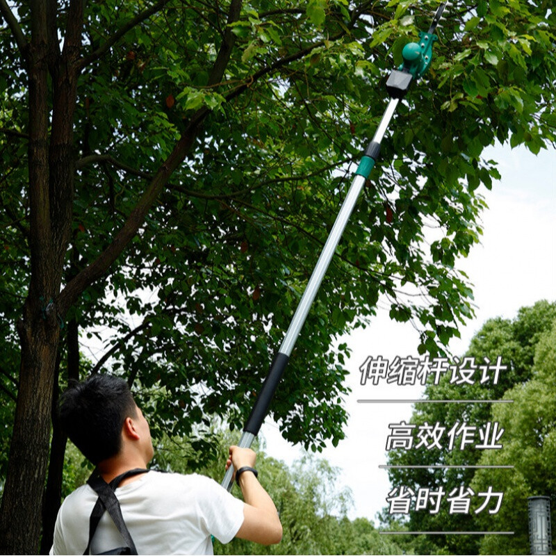 Yingtang Power Tools Extended Hedge Trimmer Rechargeable High Branch Trimmer Landscaping Seedlings Curved Scimitar Saw Brushless 1 Point 6M Long Pole Does Not Include Battery