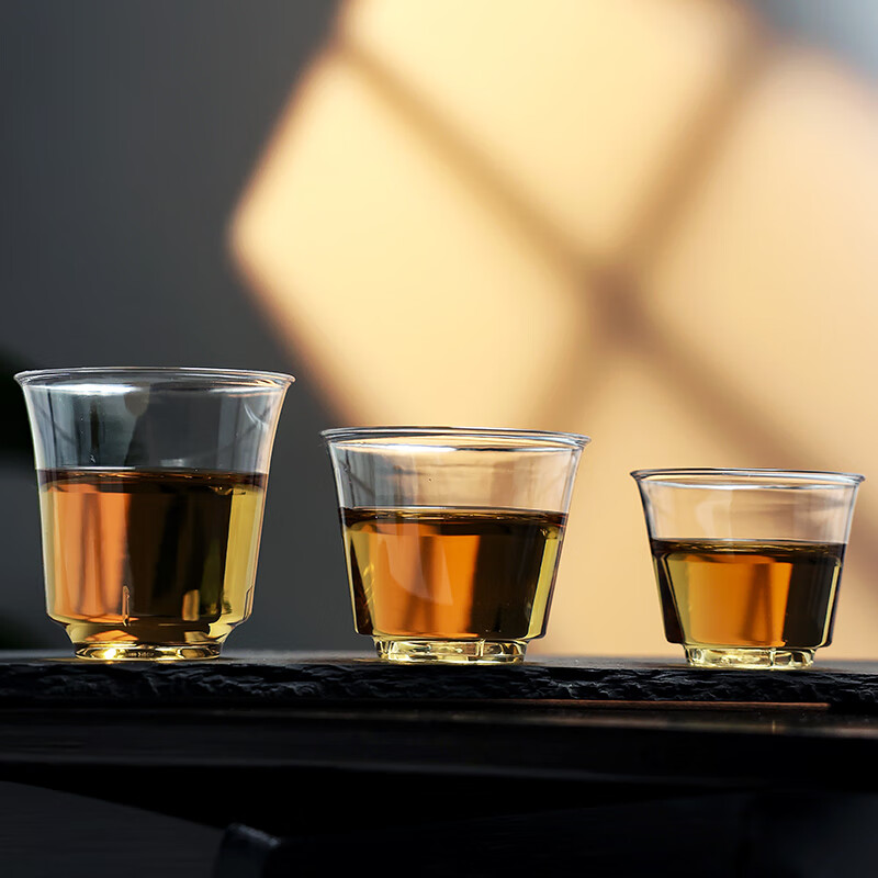 Ci small bowl, disposable tea cup, kung fu tea cup, high-end hospitality storage box, thickened hard food-grade drinking cup, aviation cup, 100ml tea art cup, 4 packs, 120 pieces in total + 1 transparent cup holder, high-end quality - damage guarantee - customizable logo