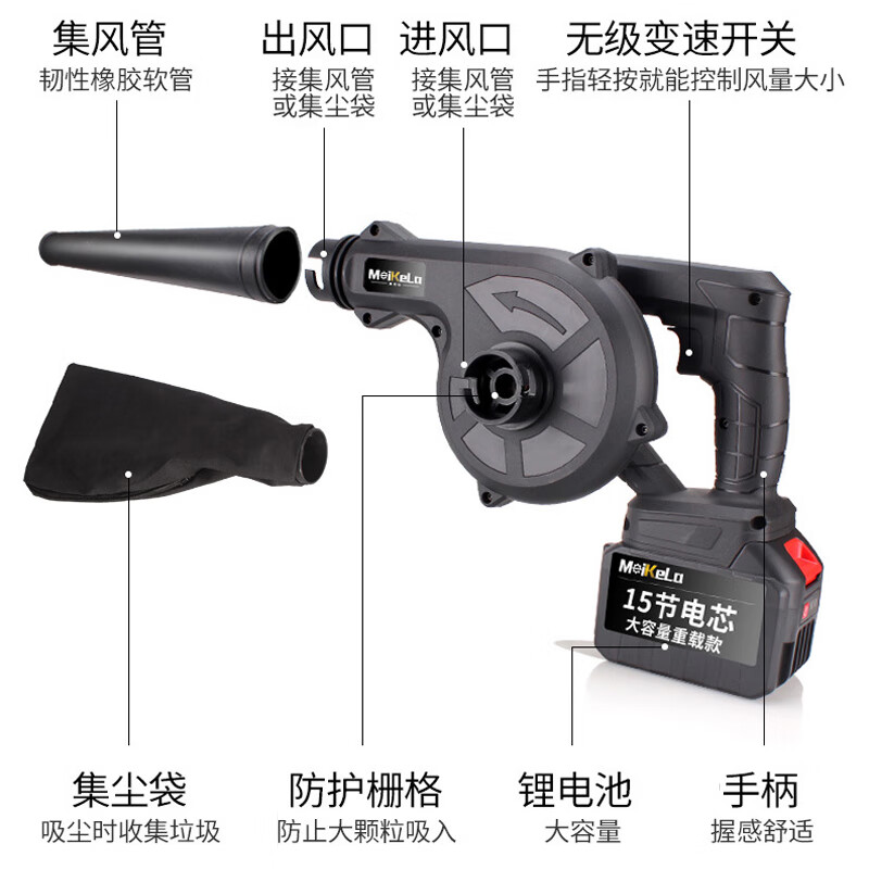 Nast YCQ013 lithium battery blower industrial high-power small blower dust collector rechargeable snow blower 178000H+ package