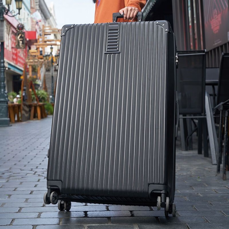 Tiffany Carney Oversized Luggage Men's Trendy Large Capacity Anti-scratch and Fall-resistant Hand-held Trolley Case Women's Overseas Shipping Large Luggage Student Accommodation Can Hold Quilt Password Suitcase Zipper Style Dazzling Black Platinum (Scratch-Resistant) 28-inch Strong and Durable