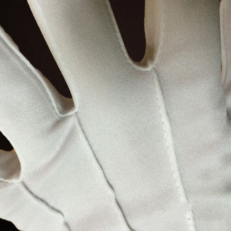 White nylon three-rib gloves flag-raising honor guard ceremonial gloves doorman security traffic white thin gloves