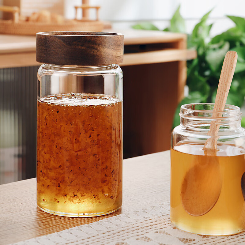 Genasi sealed jar glass bottle coffee jar tea jar honey jar candy snack kitchen dry goods storage jar grain storage storage jar 500ml