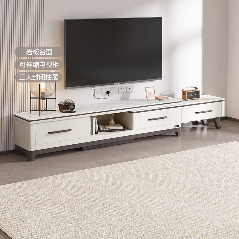 Quanyou Home Simple Nordic small apartment living room home furniture retractable slate TV cabinet storage storage cabinet