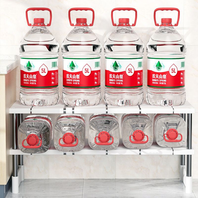 Camellia Valley Kitchen Retractable Under-Sink Storage Rack Cabinet Layered Rack Kitchen Cabinet Storage Multi-Function Pot Rack Storage Rack Retractable Under-Sink Storage Rack - Stainless Steel Single Layer