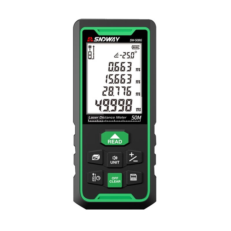SNDWAY Bluetooth laser distance meter, room measuring instrument, CAD drawing to know the house type APP, high-precision infrared electronic ruler charging, green light 50 meters, indoor and outdoor general use, CAD drawing