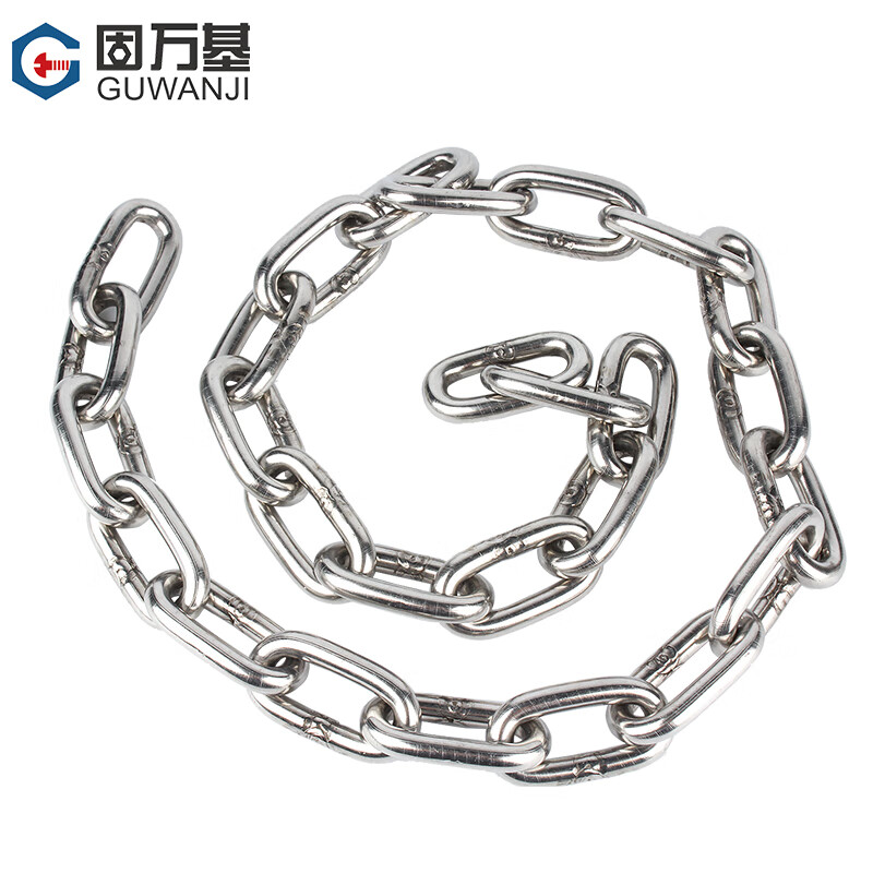 GUWANJI 304 stainless steel multifunctional chain long and short ring chain lifting clothes drying pet dog swing guardrail anti-theft chain 4mmx1 meter (1 piece) separate chain