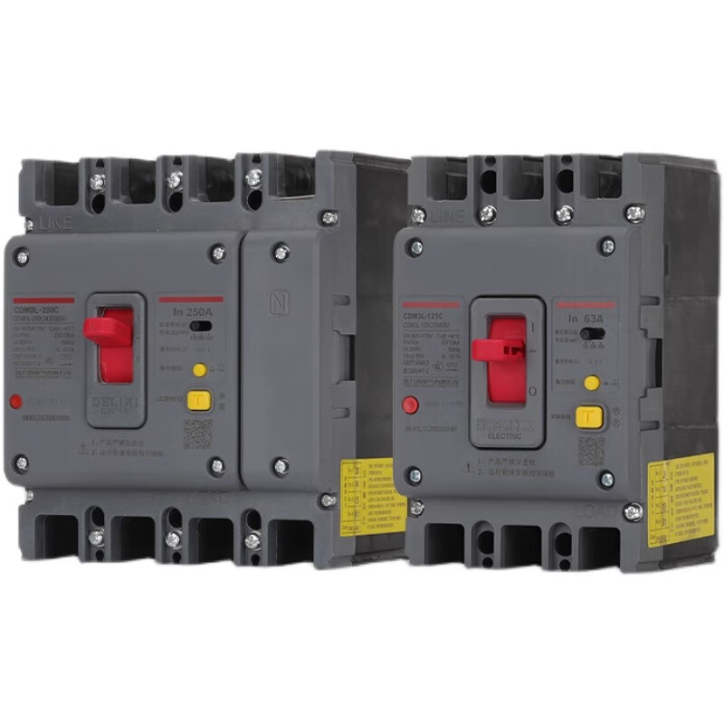 Delixi CDM3L three-phase four-wire leakage protection 250A air switch with leakage protector 400A plastic case circuit breaker 100A 4P