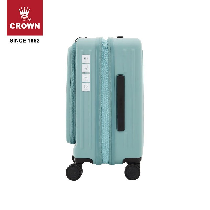 CROWN multifunctional front-opening side-opening zipper suitcase travel suitcase trolley suitcase with 15% expansion capacity 5020 sapphire color expandable 20 inches front opening cover can be boarded