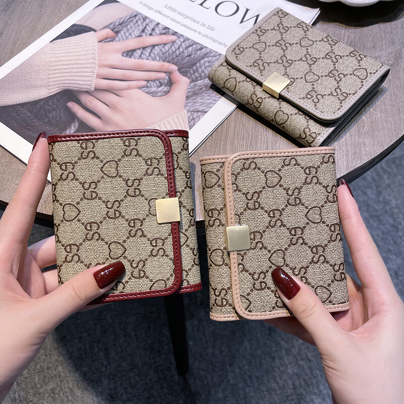 CALCULAT&KEENCK card holder women's wallet 2025 Chinese Valentine's Day wallet small and exquisite two-in-one women's high-end sense and driver's license in one black 12 card slot gift box