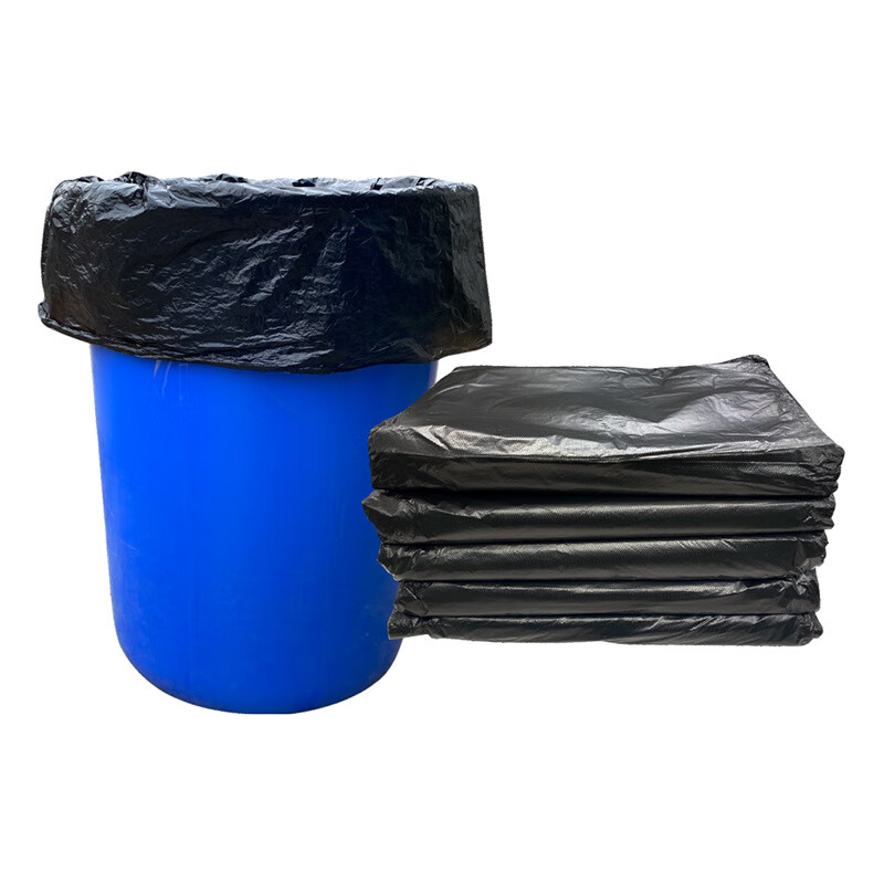 Garbage bag large black hotel property sanitation flat kitchen plastic bag extra large extra large bucket commercial 90*110 thickened 3.2 wire 50 pieces thickened