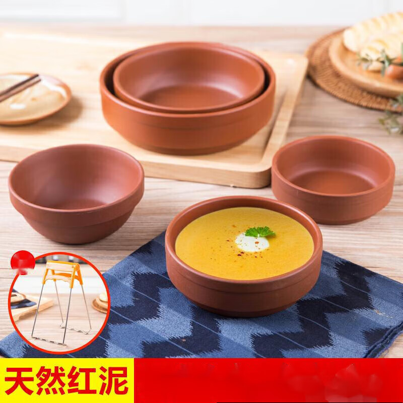 Jingle purple clay steamed rice bowl, steamed vegetable bowl, steamed egg bowl, clay ceramic bowl, stoneware bowl, hotel restaurant sanded soup bowl 5 inches