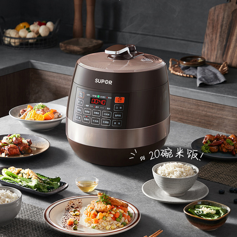 SUPOR fully automatic intelligent reservation electric pressure cooker 6L large capacity touch-controlled double ball kettle SY-60YC8001Q rice cooker pressure cooker for 6-8 people