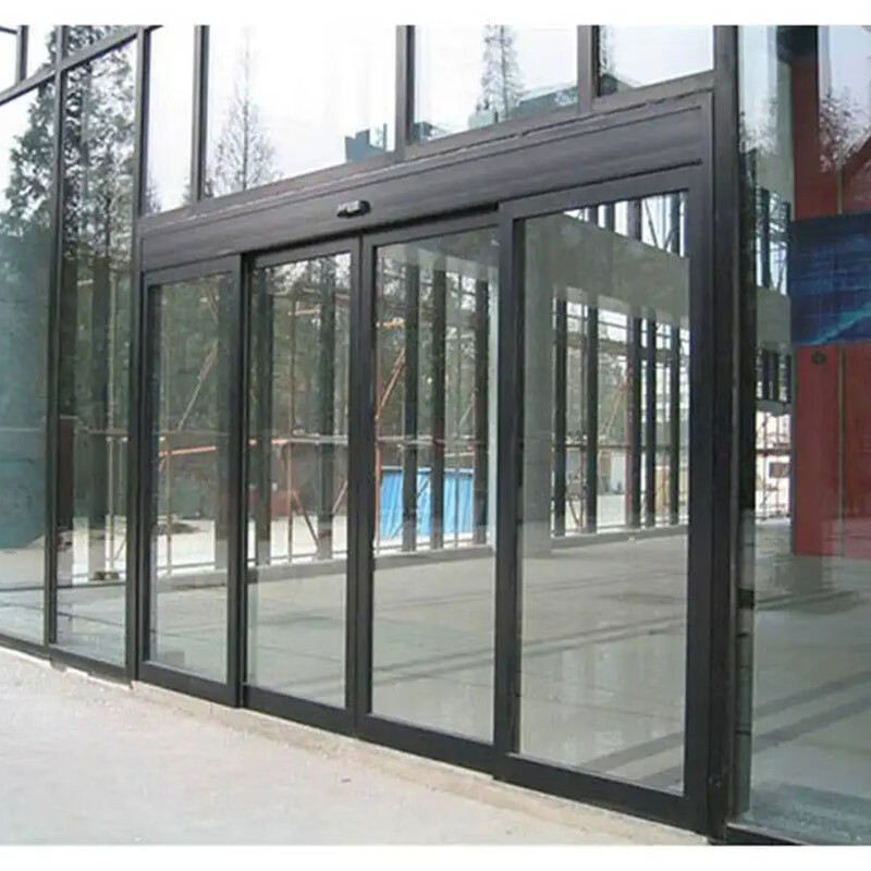 Anshun office building sensor glass door Guiyang automatic sensor door Gui'an New District double automatic sensor door black