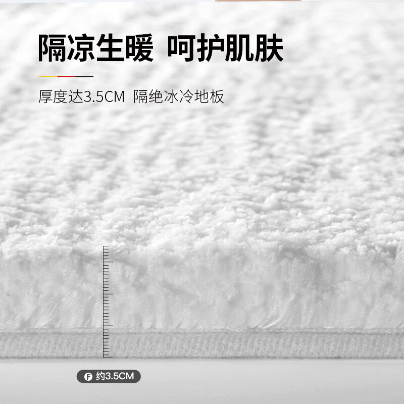 FARLEEHOMES Bedside Blanket Bedroom Carpet Living Room Full Floor Simple Thickened Plush Blanket Bed Foot Mat Solid Color Bay Window Blanket Mat Velvet Encrypted Camel 80*200cm