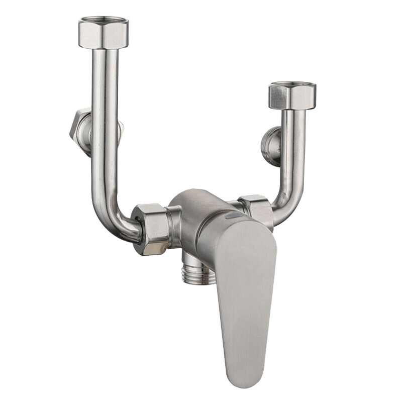 Bowen 304 stainless steel electric water heater mixing valve bathroom bathroom shower hot and cold faucet U-shaped mixing valve switch U-shaped valve + safety valve