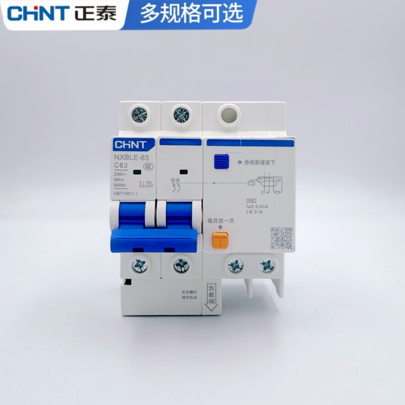 Chint operating current 10 mA leakage protection circuit breaker DZ47LE 2P63A highly sensitive 10MA leakage protection 2P (10MA) 25A