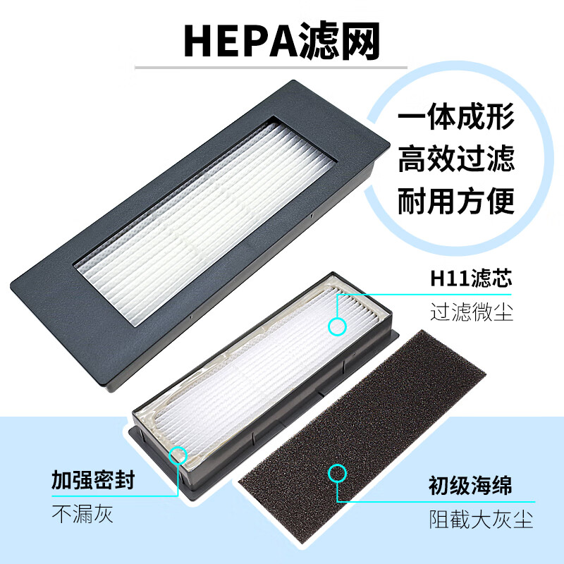 Naijie is suitable for Ecovacs DJ35 accessories DJ36 sweeping robot rag roller brush side brush water tank bracket sweeper battery side brush filter accessories DJ35/DJ36 experience set - 2 filters + 2 side brushes