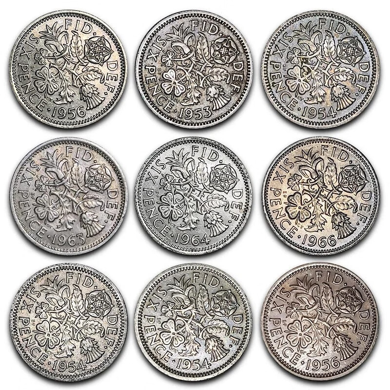 British Sixpence Circulation Coin Lucky Coin Circulation Condition Approximately Pictured Free Postage Single Coin (The Condition Is Randomly Issued)
