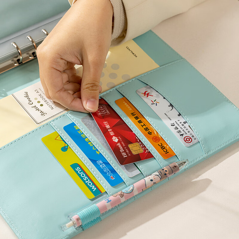 Jukai Document Storage Bag Baby Birth Certificate Baby Document Bag Household Registration Book Vaccine Certificate Protective Cover Family Card Bag Book Large Blue Loose-leaf Size 15.5*24cm