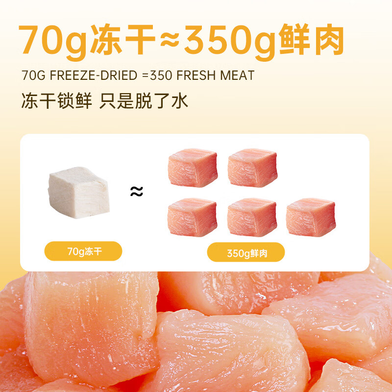 Tank Xiaoxi cat freeze-dried snacks chicken freeze-dried granules high protein 0 added for fattening and hairy cats 70g/pack