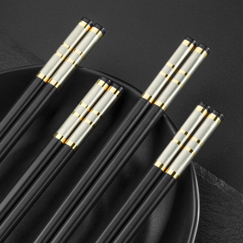 Millennium Lovewood high-grade alloy chopsticks antibacterial, non-slip and anti-mildew, high-end home hotel tableware with high temperature resistance 10 pairs hjk0125