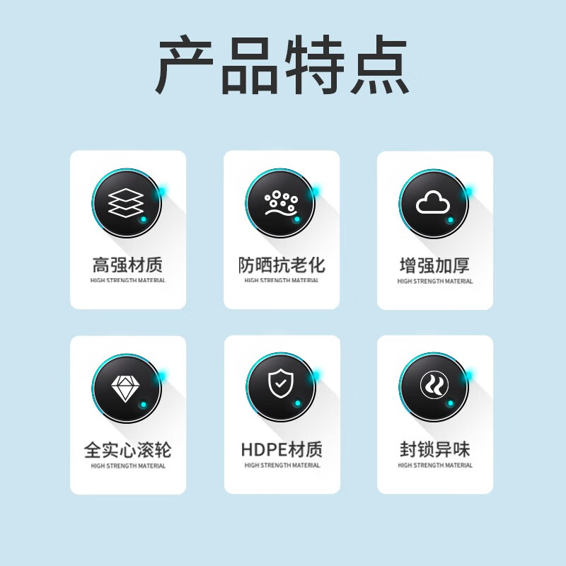 ORYT 240L outdoor large trash can with lid, non-pedal, outdoor sanitation, hotel kitchen waste classification, thickened large-capacity plastic outdoor property, gray black thickened version