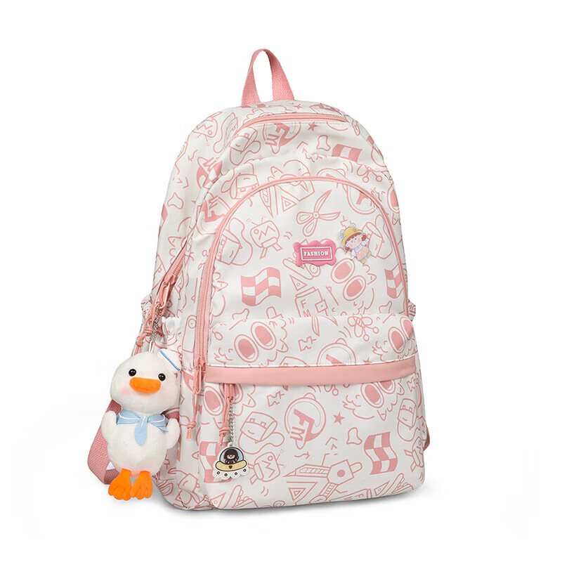 Viney schoolbag girls cute college students high school junior high school primary school students large-capacity backpack lightweight burden reduction simple computer bag travel backpack children 3-6 grades high appearance outdoor travel leisure