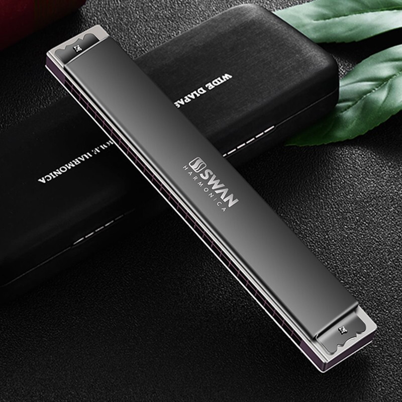 Swan High-end quality German imported gongs 28-hole harmonica for beginners polyphonic C key accented professional performance grade 28-hole black polyphonic C key advanced performance model