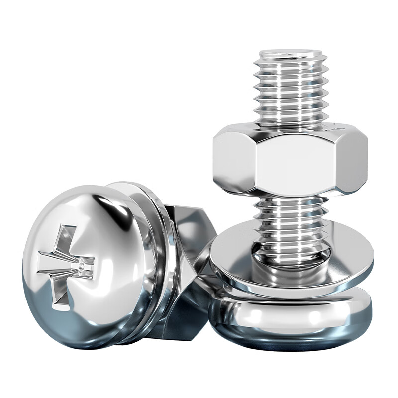 Tianzhuo Hardware M3M4M5M6M8M10 304 stainless steel cross round head screws and nuts set complete combination pan head screws M6*12 10 sets