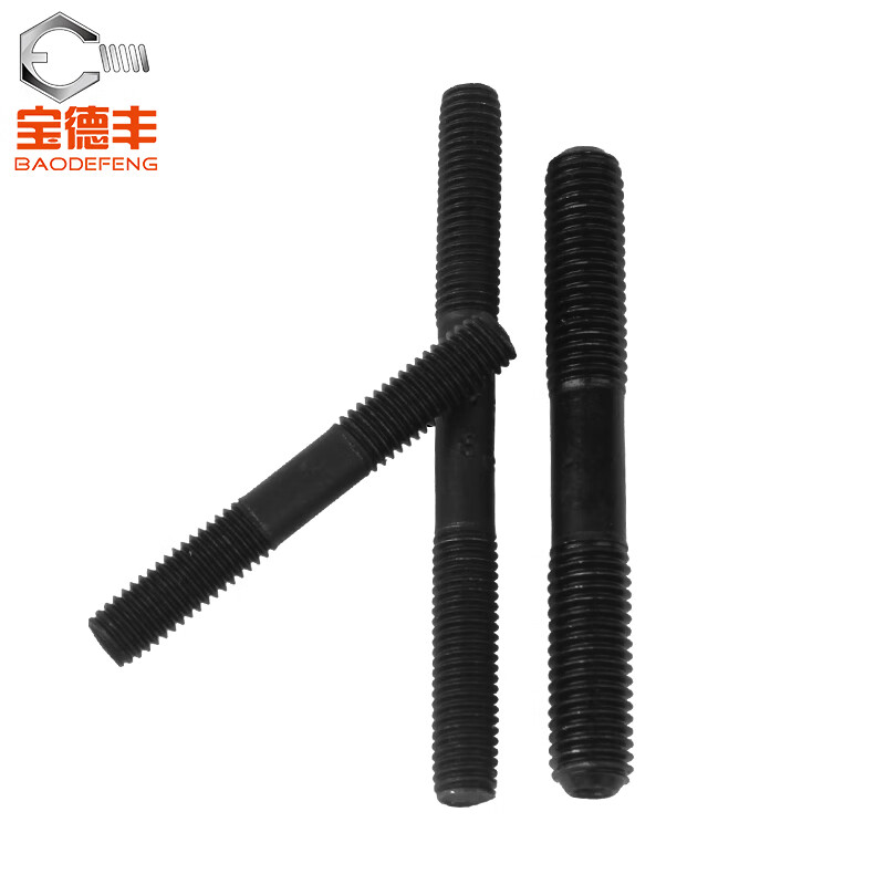 Baodefeng grade 8.8 blackened double-head screws stud bolts GB901 double-head studs high-strength screws M30*130 (2 pieces)