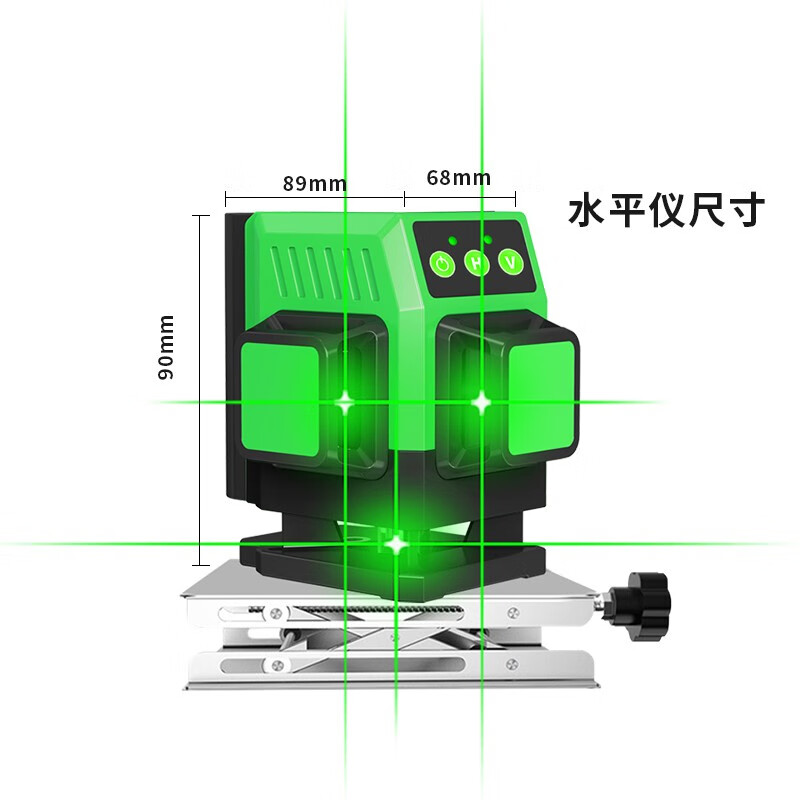 Changshengde wall-mounted and floor-mounted integrated infrared level green light high-precision mini laser leveling meter dual-purpose for paving super bright green light 8-wire simple configuration + dual batteries