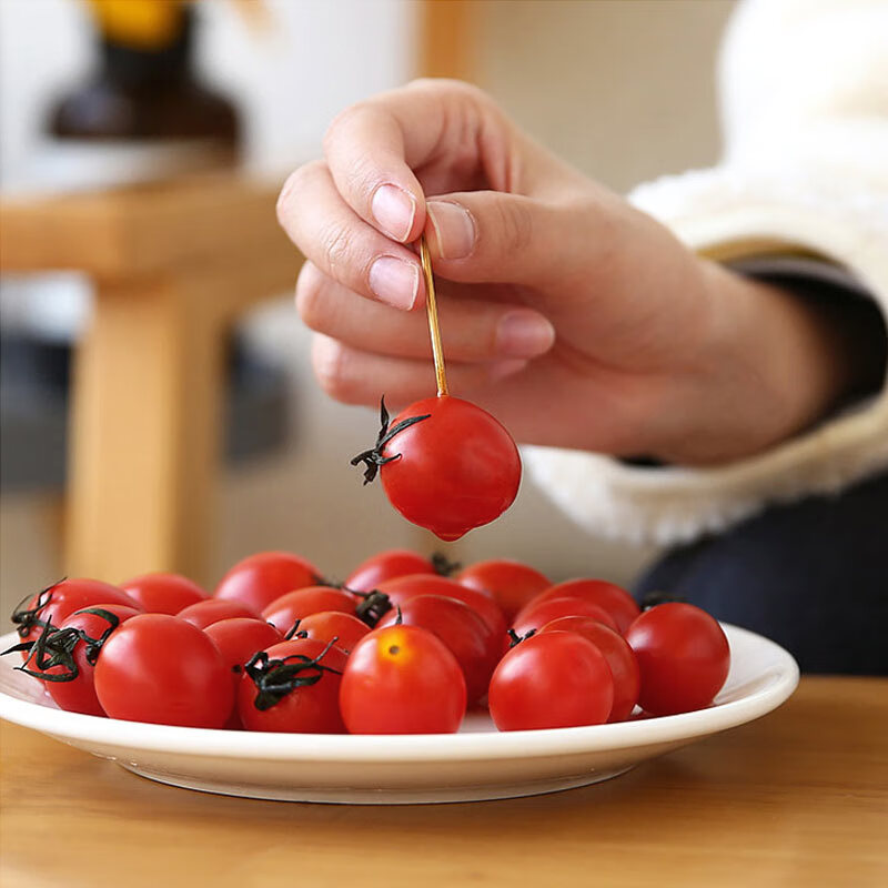 Mengting Disposable Toothpicks Carbonized Bamboo Picks Fruit Picks Combination Set Upgraded 2 cans of 1000 pieces 3133