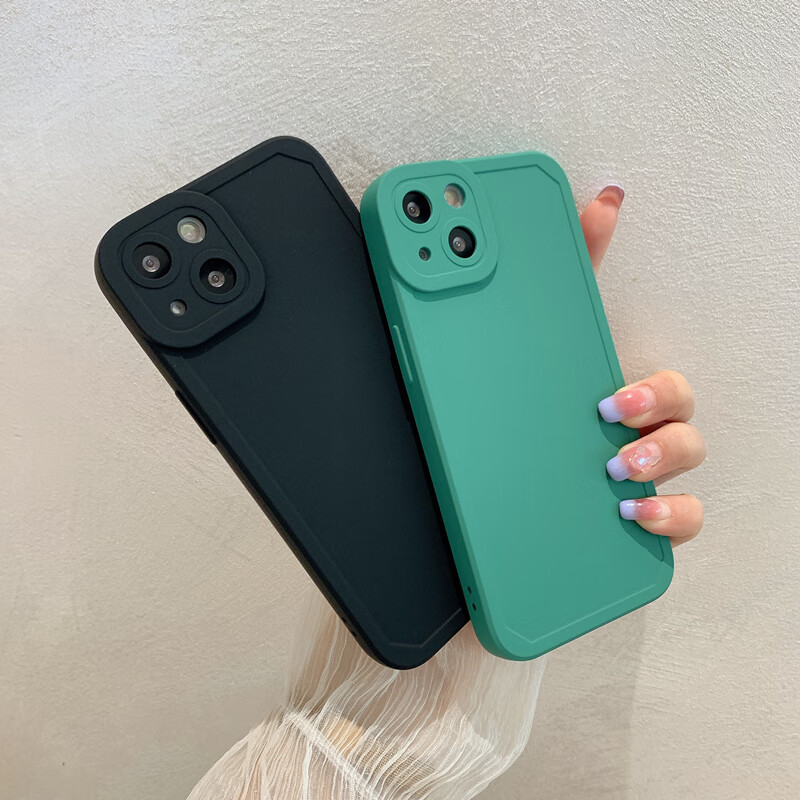 Apple 16 mobile phone case 15 solid color iPhone 14 pro silicone soft shell 13 Promax lens all-inclusive XR anti-fall 12/11 protective case Matcha green iPhone 16 promax