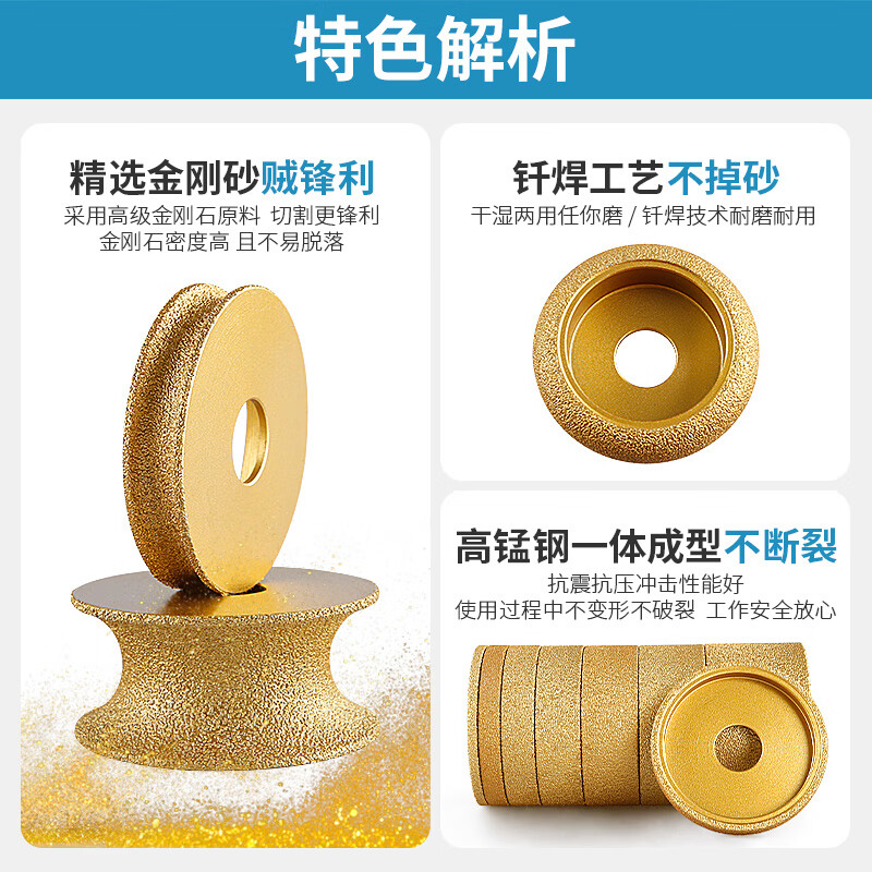 Stone edge grinding wheel French edge marble granite grinding fillet slotted ceramic tile edge grinding wheel angle grinder grinding disc Roman column thickness 10mm