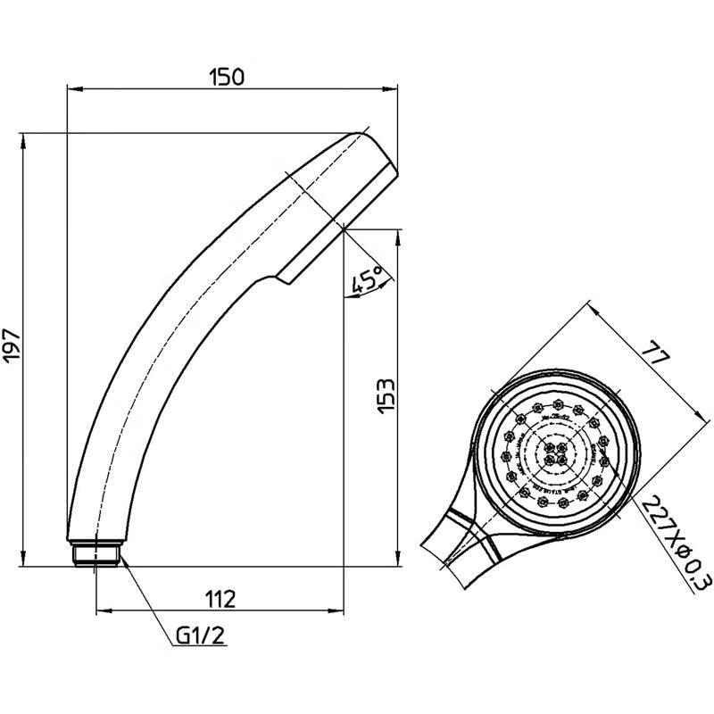 SANEI Japanese original Sanei Sanei fine water shower handheld pressurized water-saving shower head 50% water saving rate simple design PS310-80XA-BA2 simple style blue