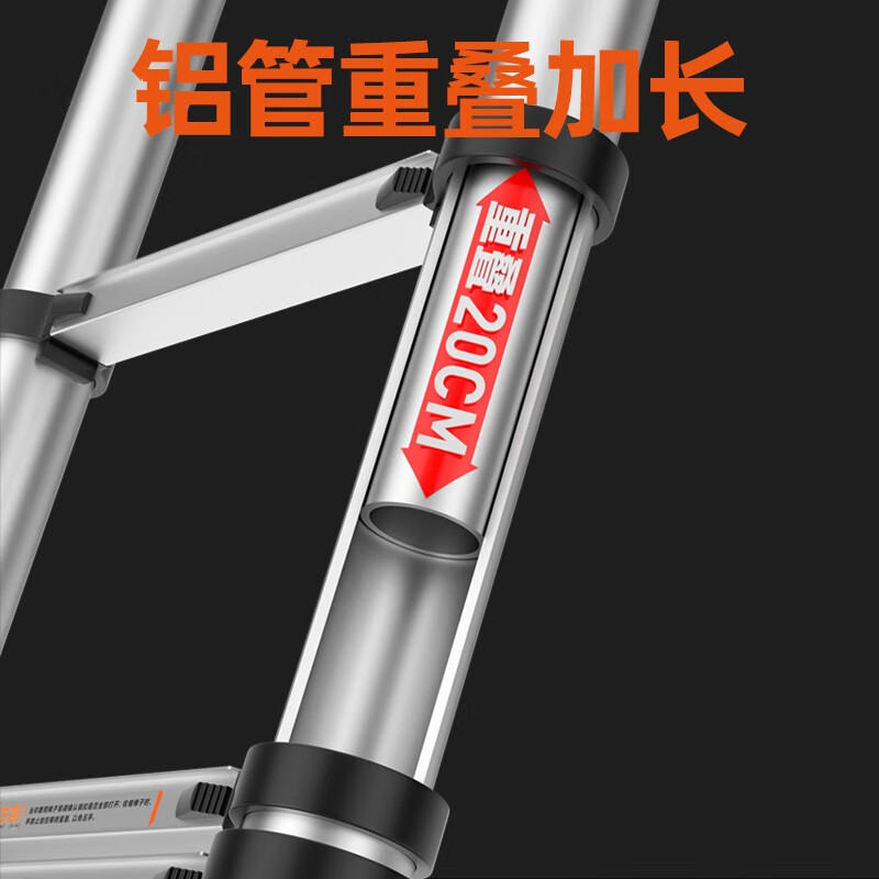 Ladder Telescopic Ladder Herringbone Ladder Aluminum Alloy Thickened Portable Folding Lifting Home Multifunctional Engineering Stairs Multifunctional 2.1m Free Installation + Extra Large Joints