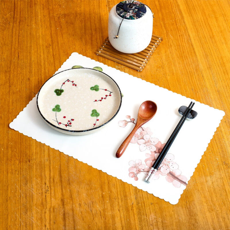 Disposable placemats, table mats, placemat paper, Japanese-style disposable placemats, Japanese-style table mats, thickened water-absorbent Japanese food shop plate mats, empty cicada (100 sheets)