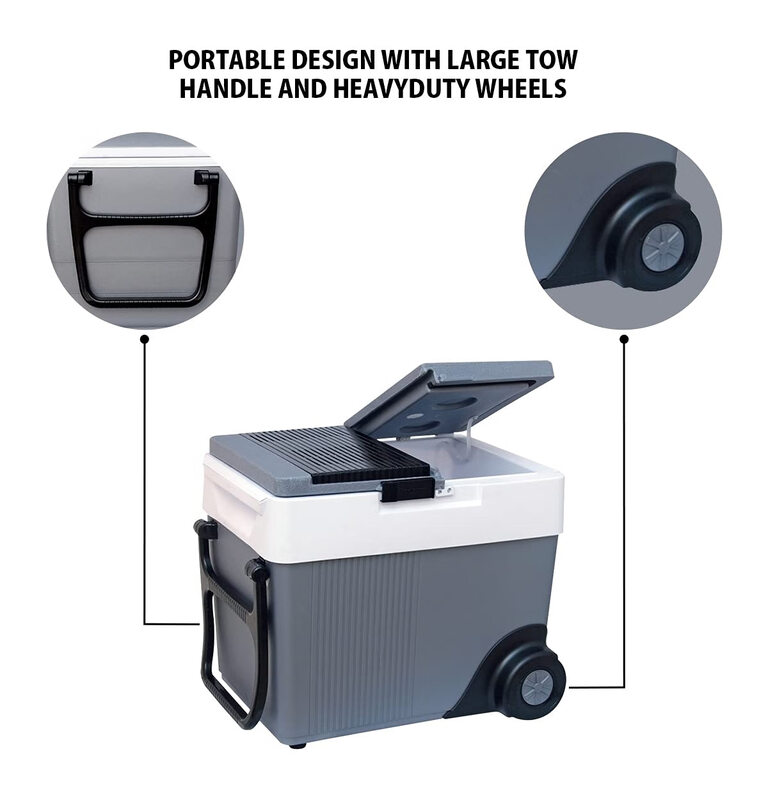 Koolatron Car Portable Electric Cooler 31L Outdoor Insulation for Camping and Travel Gray