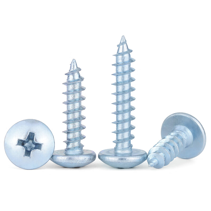 JINGGONG Plus hardwood screws, large flat head self-tapping screws, large cap self-tapping screws, umbrella head round head self-tapping wood screws, M5*12 half box, 400 pieces