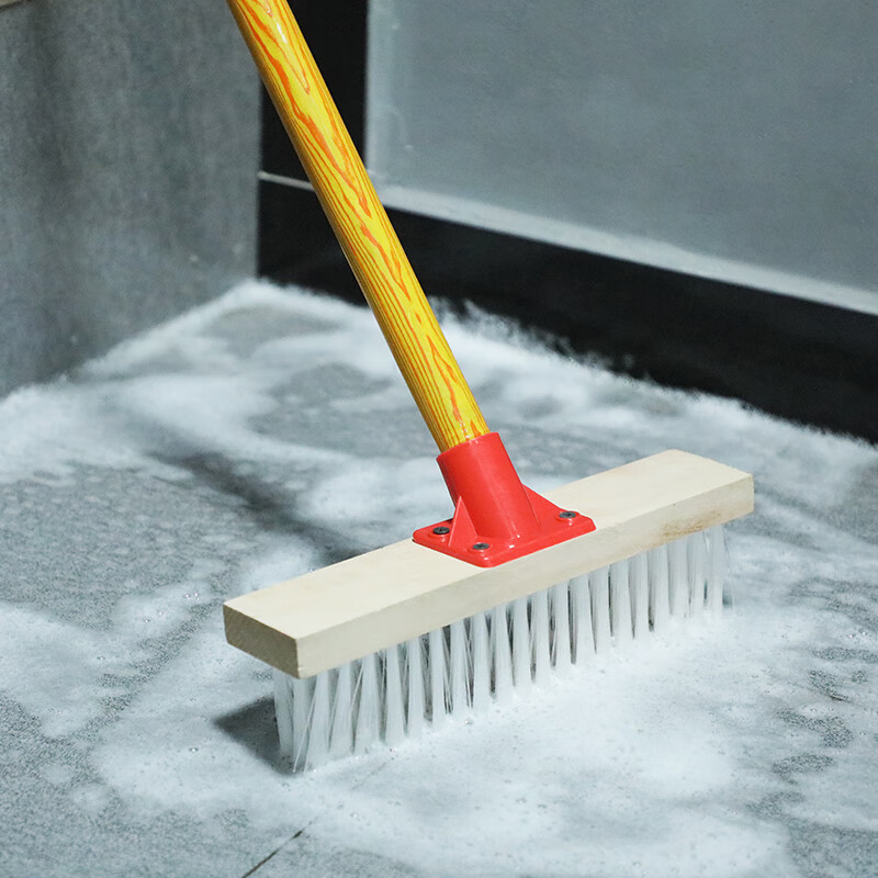 Kelibang wooden handle floor brush multifunctional long handle nylon brush factory bathroom kitchen floor tile cleaning brush 40cm nylon floor brush KB3462