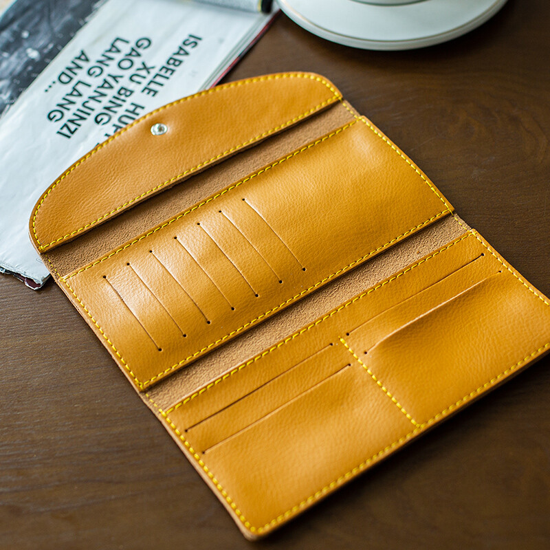 Woodpecker (TUCANO) first-layer cowhide women's long wallet fashionable new women's wallet thin genuine leather wallet gray