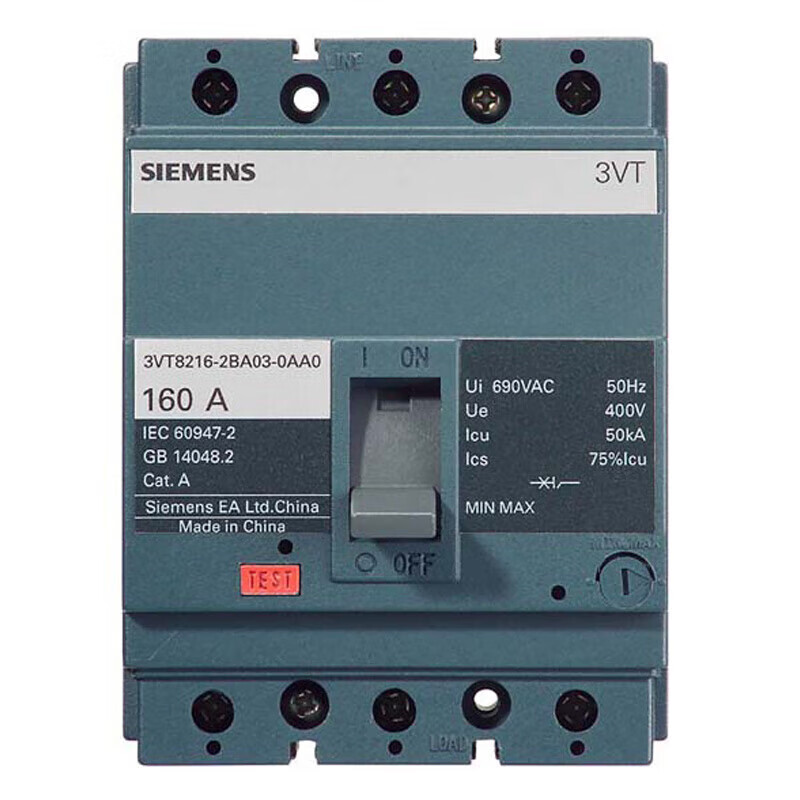 Siemens SIEMENS molded case circuit breaker 3VT8216 8110 air switch 100A160A250A4 3VT8160N3P160A