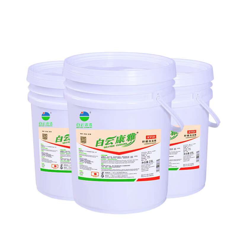 Baiyun Kangya Lemon Dish Soap can quickly clean tableware, tools, equipment, containers and food packaging materials that come into contact with food. One barrel of 19L.