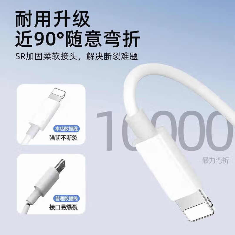 Jianlei charging head multi-port 10W three-port USB charger fast charging compatible with 5V2A suitable for Huawei Apple Android mobile phone iPad headset watch charging plug single line 1 meter Android line white