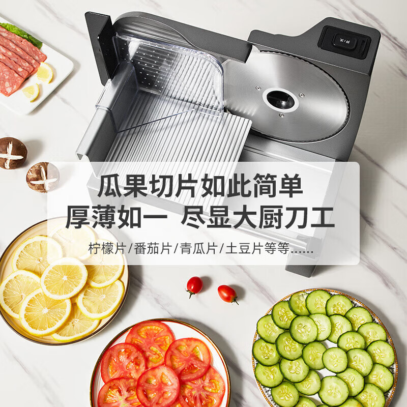 TERUISI meat slicer mutton roll slicer meat slicer meat planer electric household small sliced beef fat beef roll machine lemon ham bread fruit and vegetable meat cutting tool GJ803