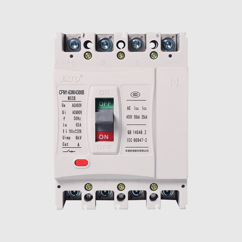 Huatong plastic case circuit breaker CFM1-100 125 160 250 630A three-phase four-wire 380V circuit breaker 3p/ 400A 4p