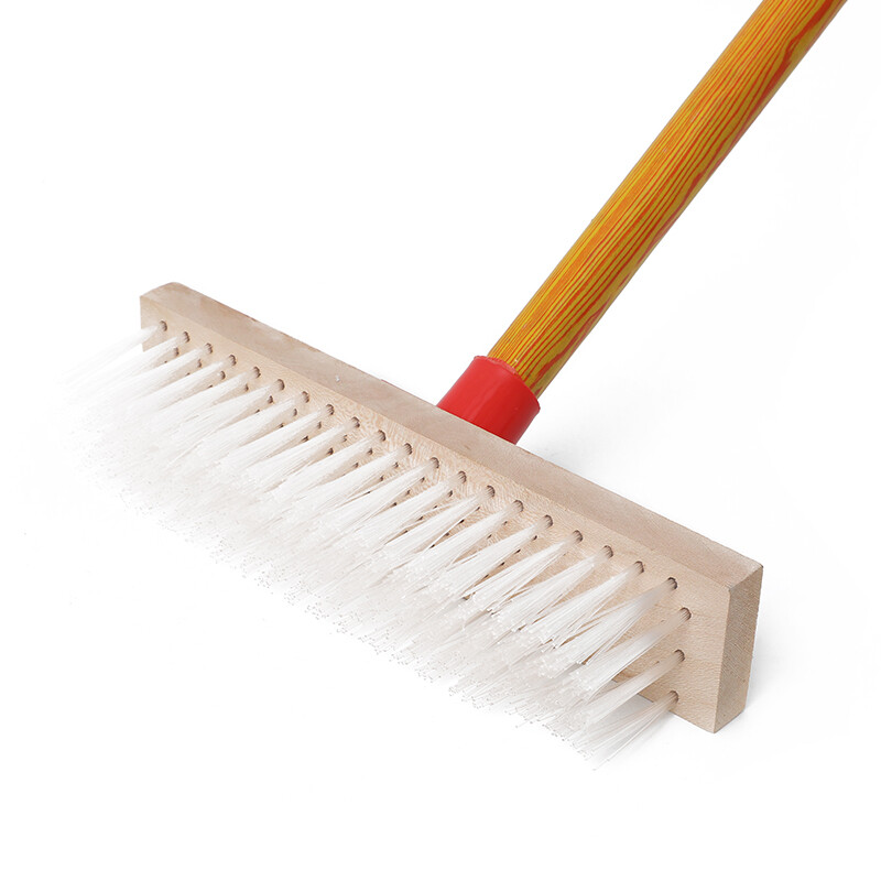 Kelibang wooden handle floor brush multifunctional long handle nylon brush factory bathroom kitchen floor tile cleaning brush 40cm nylon floor brush KB3462