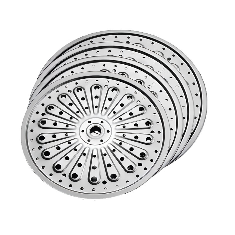 Stainless steel steaming sheet, steaming plate, steaming rack, steamer, steamer sheet, steamed bun pad, wok compartment, steaming grid, steamer, steaming grate 28cm (steamer cloth included)