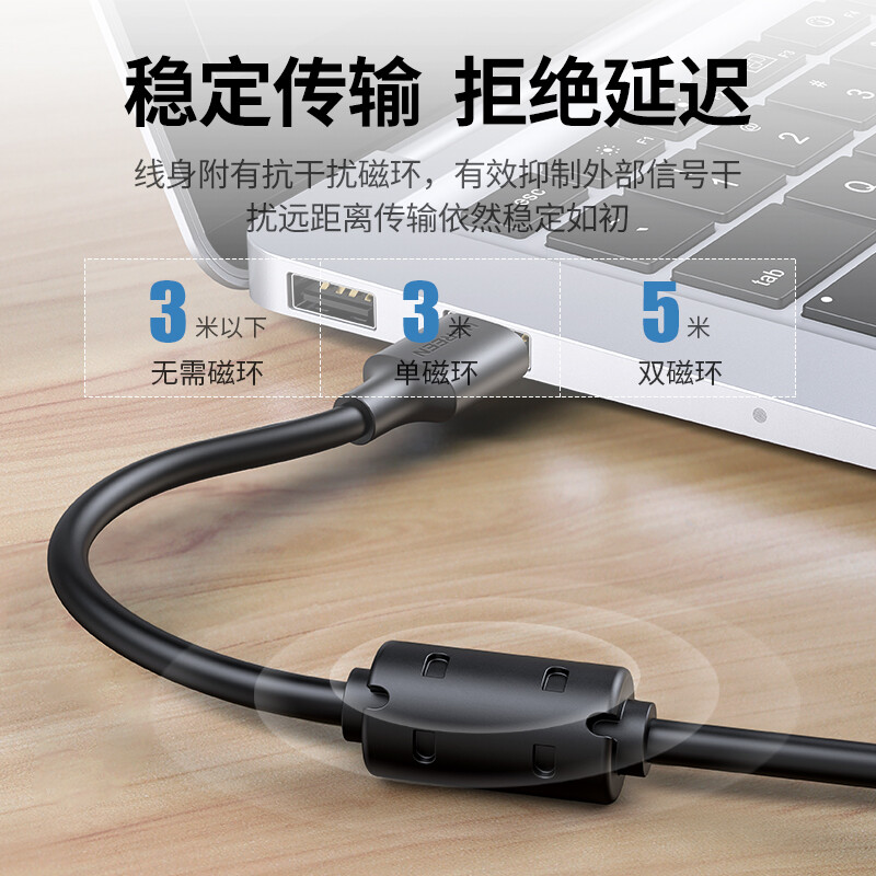 Greenlink USB2.0 extension cable male to female high-speed transmission data connection cable computer U disk mouse keyboard printer charger extension extension cable 0.5 meters 10313