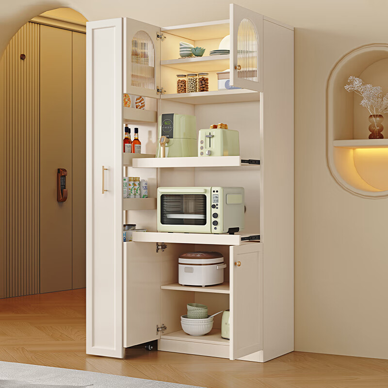 Xibao sideboard and wine cabinet integrated wall-mounted multi-functional solid wood storage cabinet modern simple living room tea cabinet kitchen cupboard sideboard 80*40*200 ecological board package installation